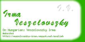 irma veszelovszky business card